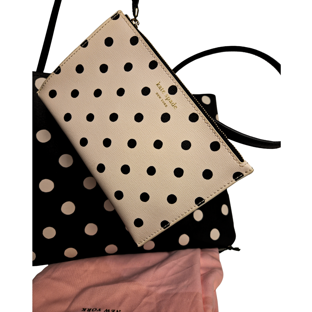 Kate Spade Black with white polka dots