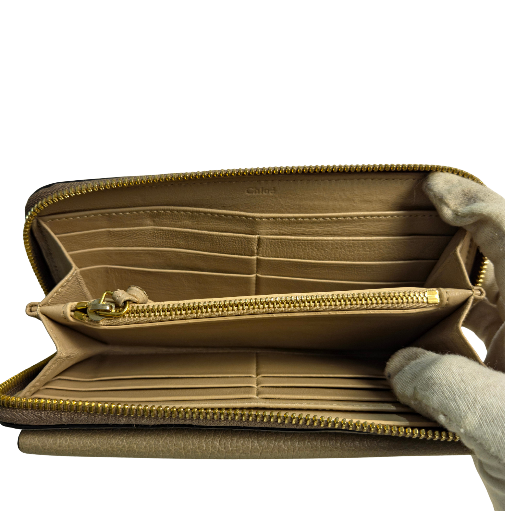 Chloé Long Zipper Wallet Greige