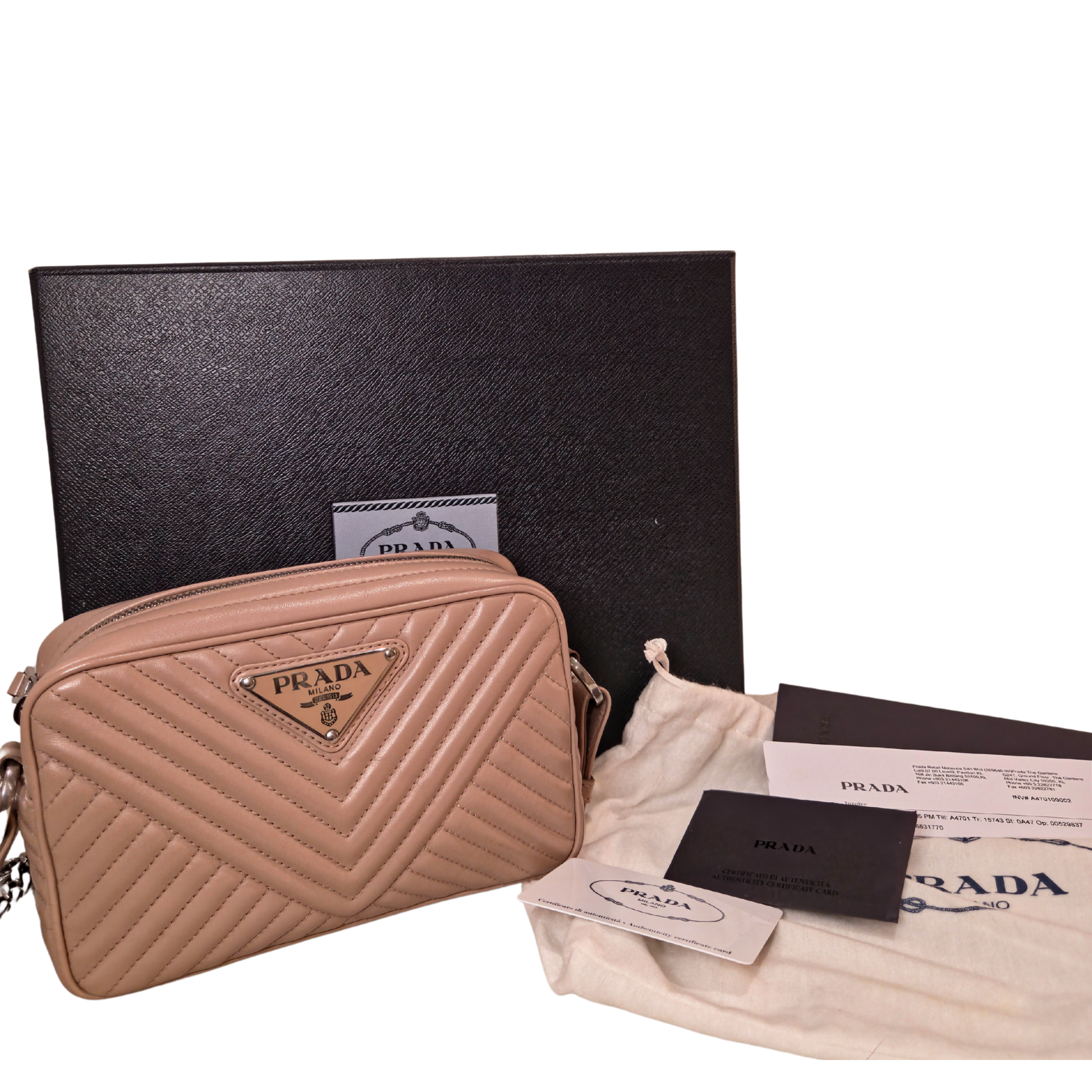 Prada Soft Calfskin Chevron Diagramme
