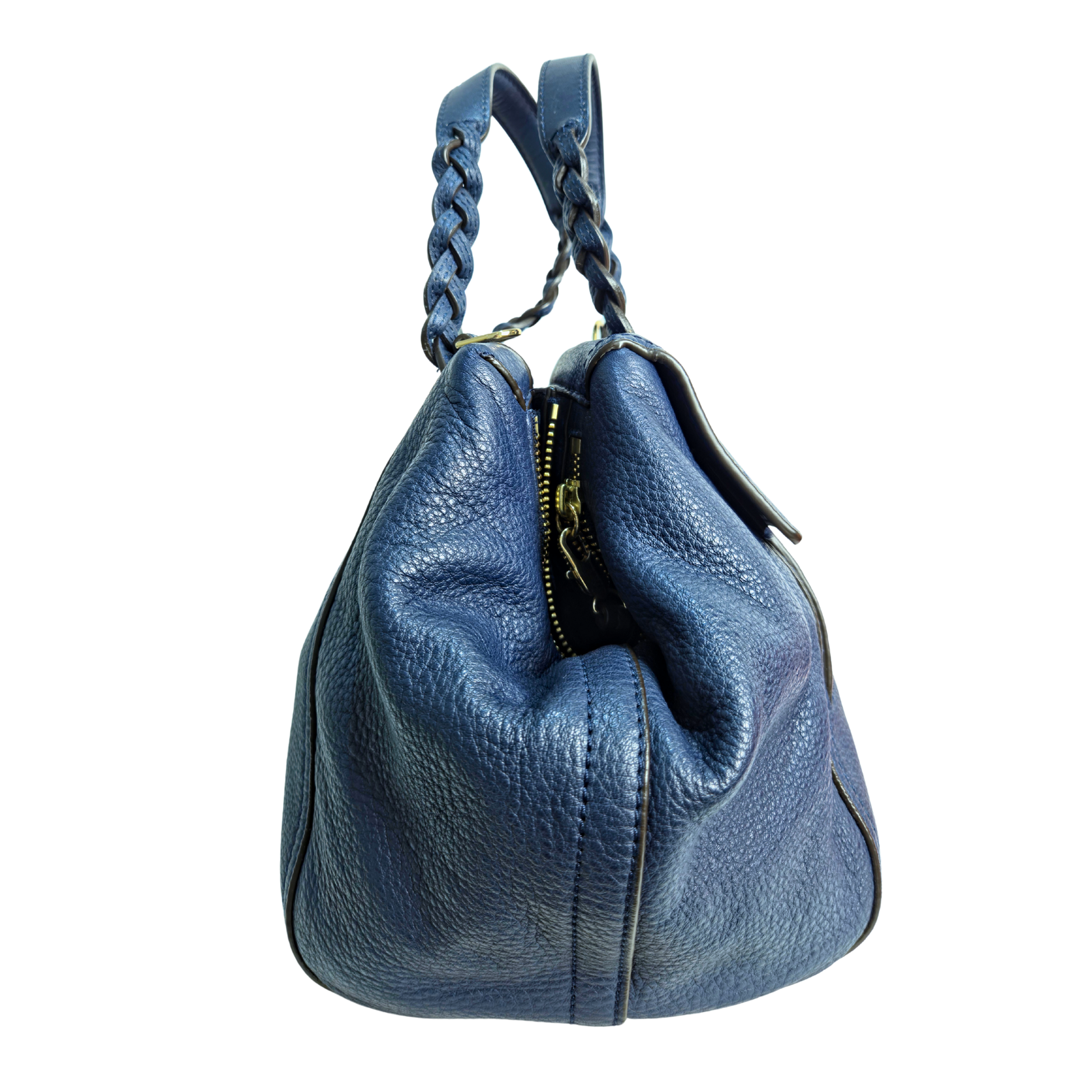 TORY BURCH Half Moon Blue Shoulder Bag