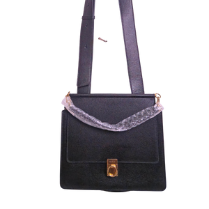 Polène Numero Sept in black textured leather