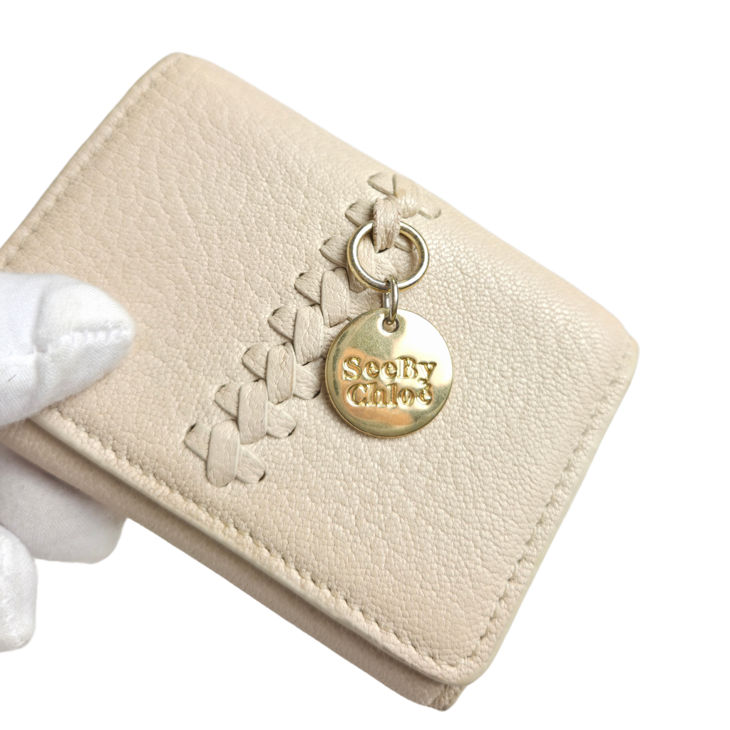 See By Chloé Tri-Fold Wallet Cement Beige
