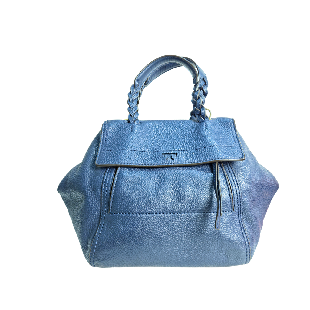 TORY BURCH Half Moon Blue Shoulder Bag