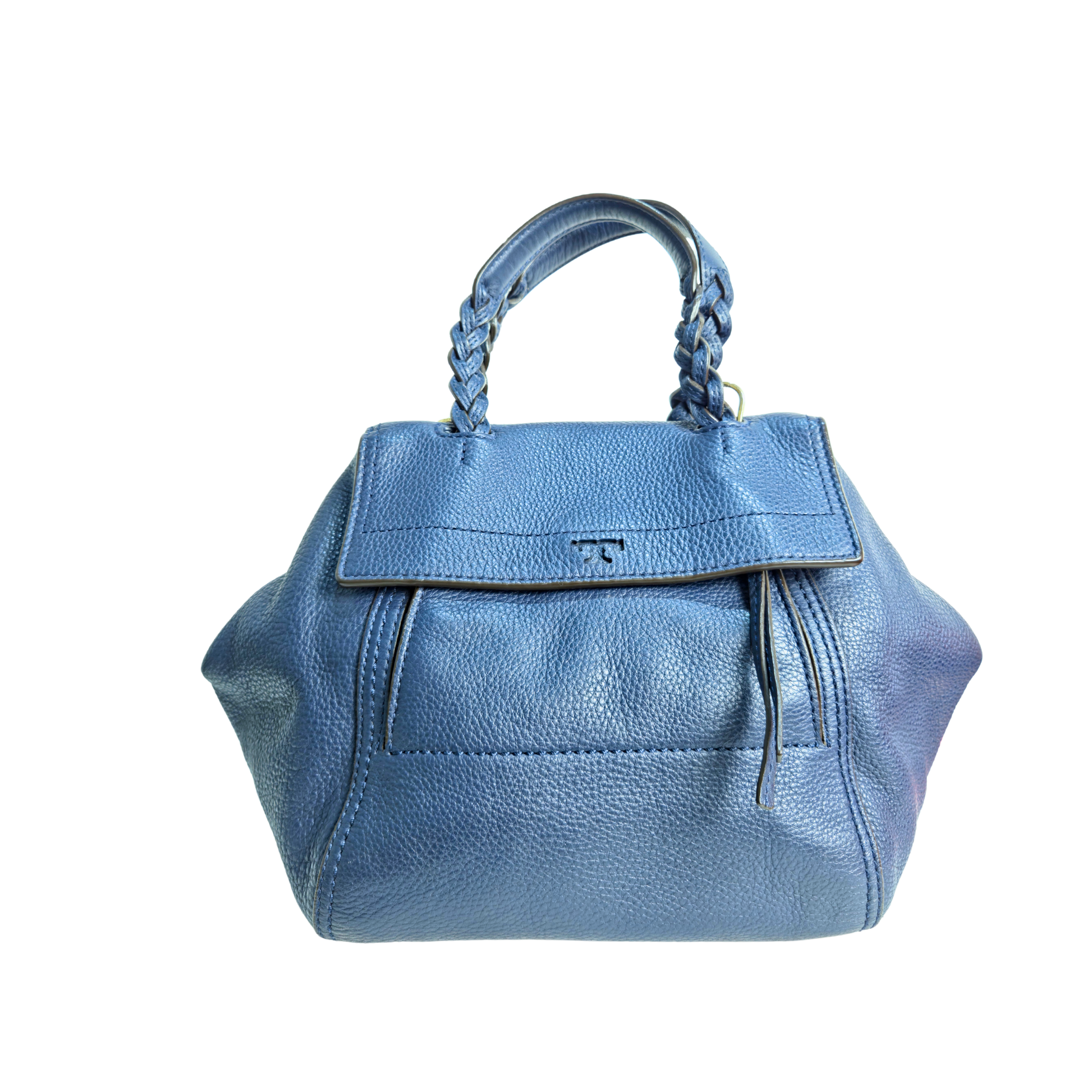 TORY BURCH Half Moon Blue Shoulder Bag