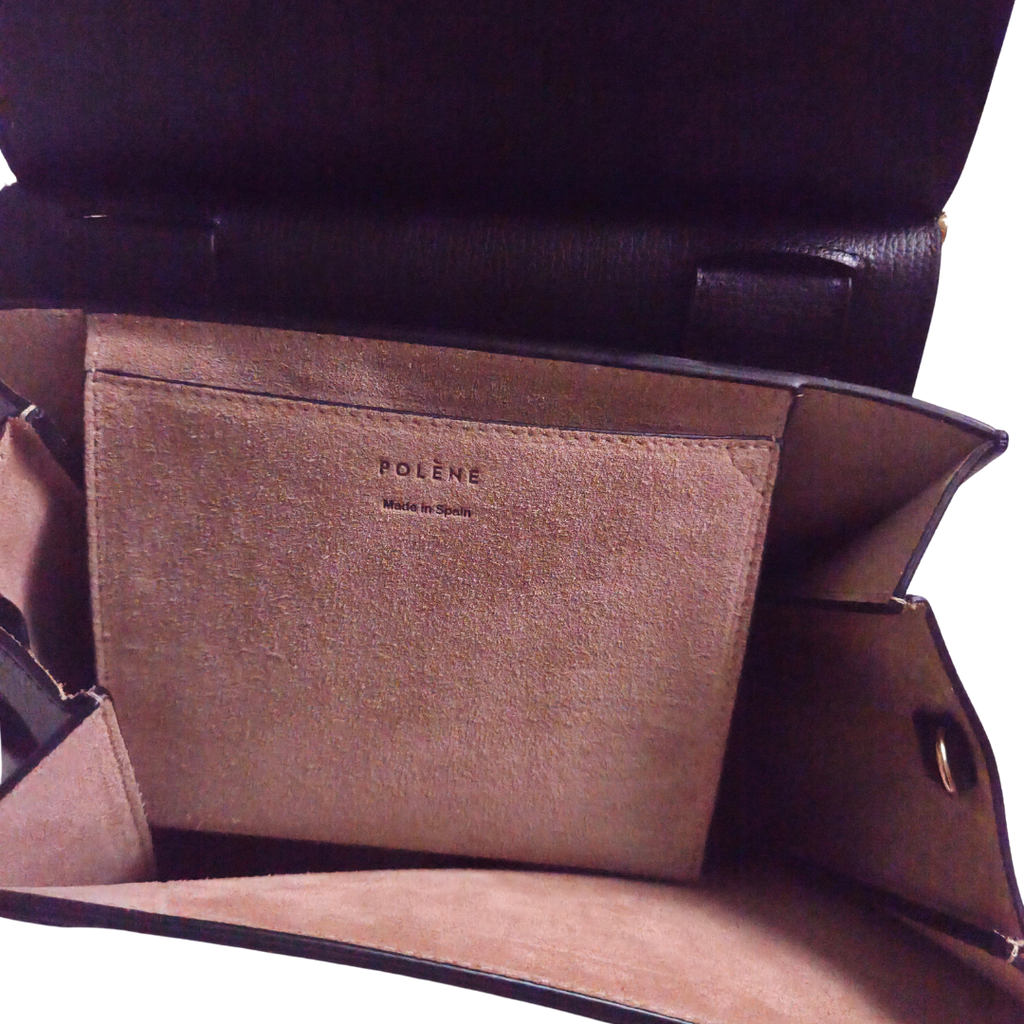 Polène Numero Sept in black textured leather