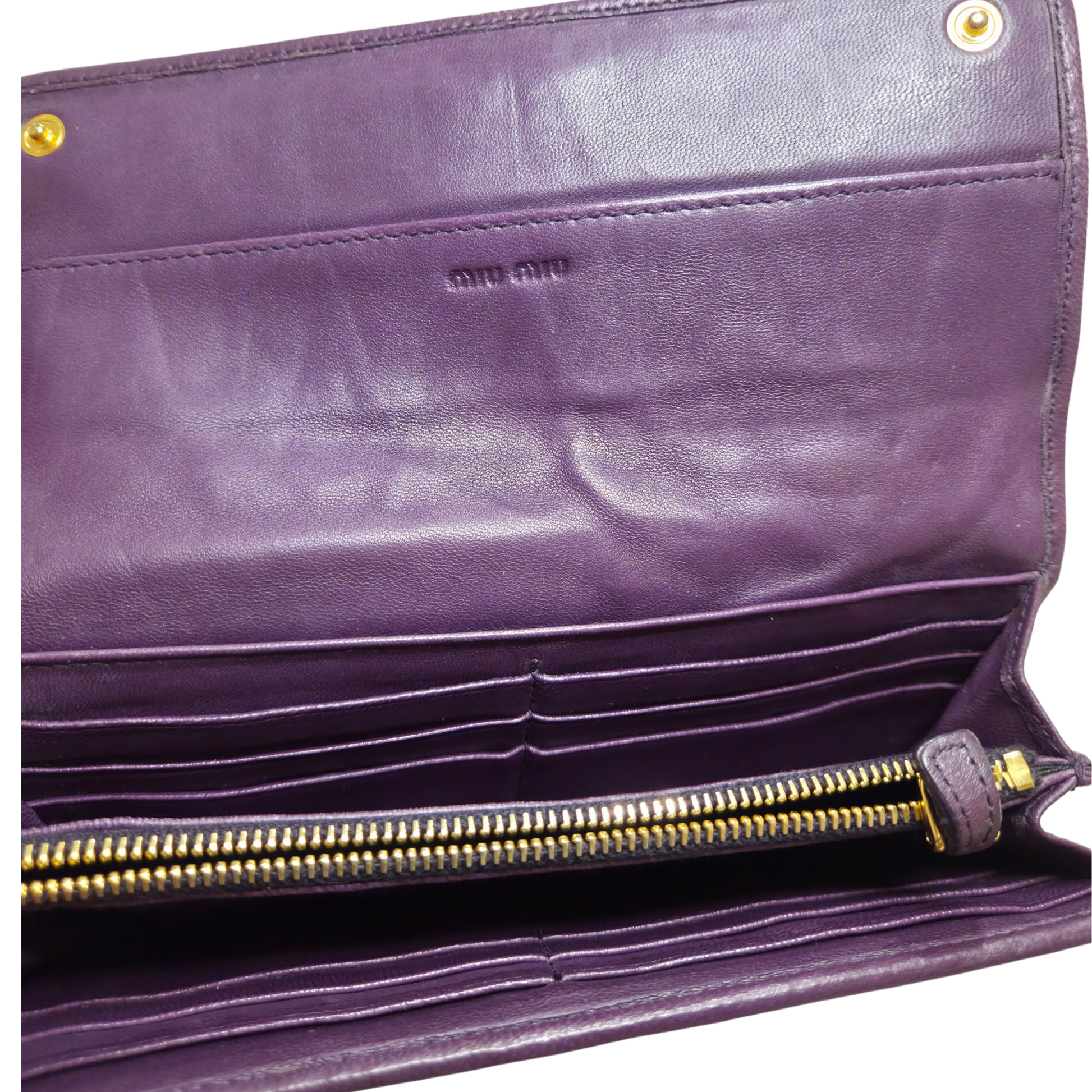 Miu Miu Matelassé Long Flap Wallet