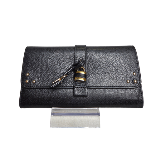 Chloé Paddington Black Leather Long Wallet