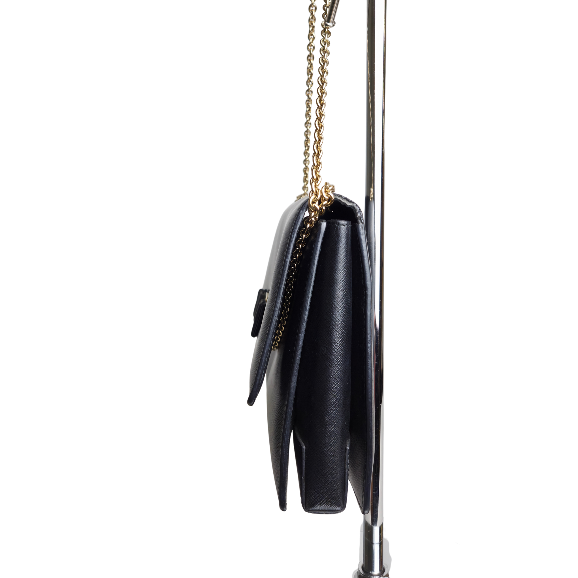 Salvatore Ferragamo Vara Bow Wallet on Chain Black