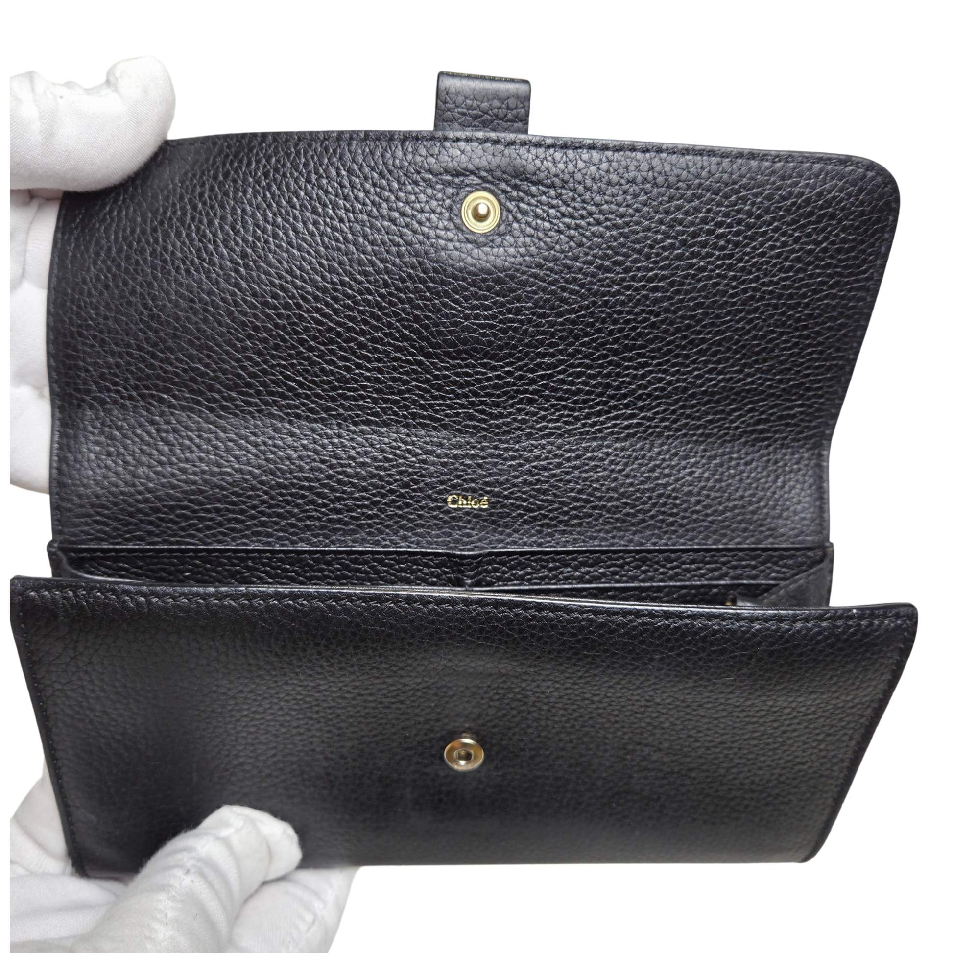 Chloé Paddington Black Leather Long Wallet