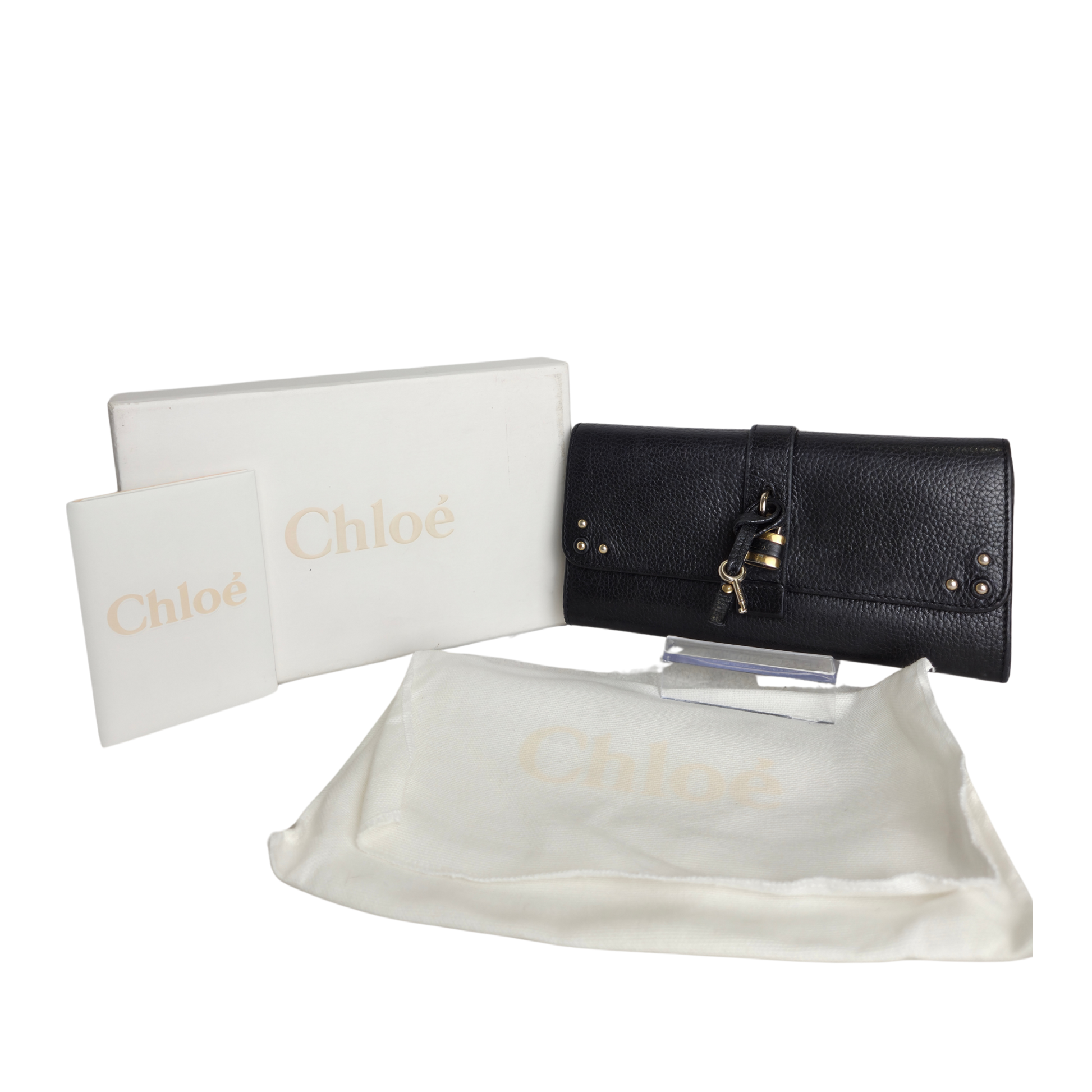 Chloé Paddington Black Leather Long Wallet