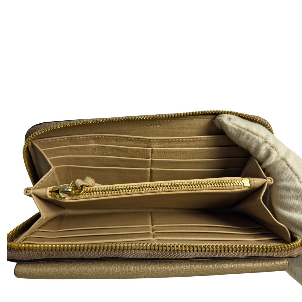 Chloé Long Zipper Wallet Greige