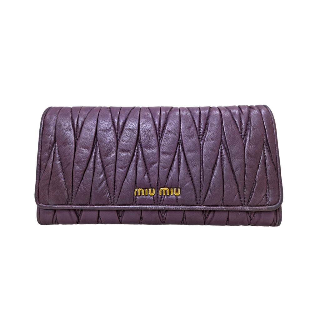 Miu Miu Matelassé Long Flap Wallet