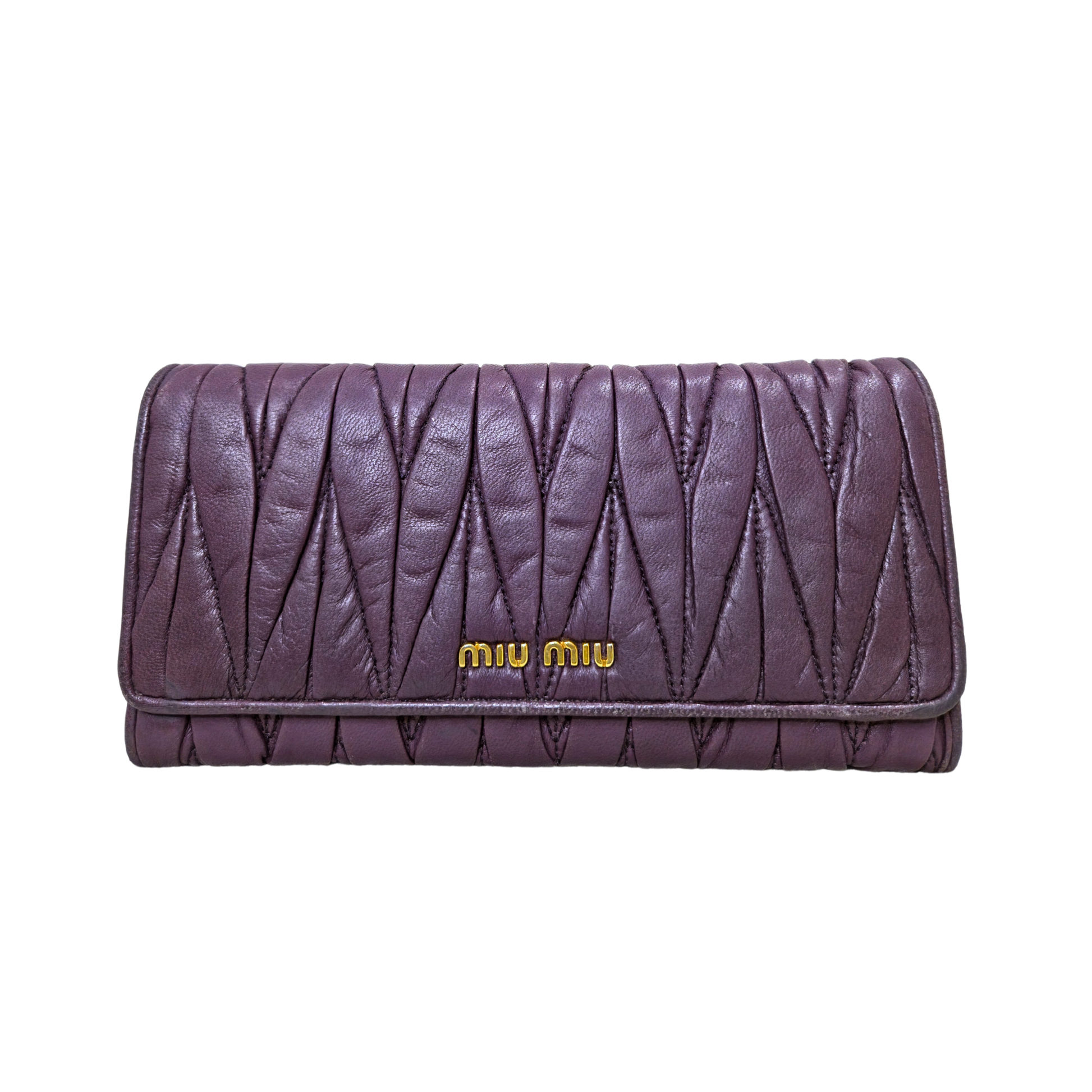 Miu Miu Matelassé Long Flap Wallet