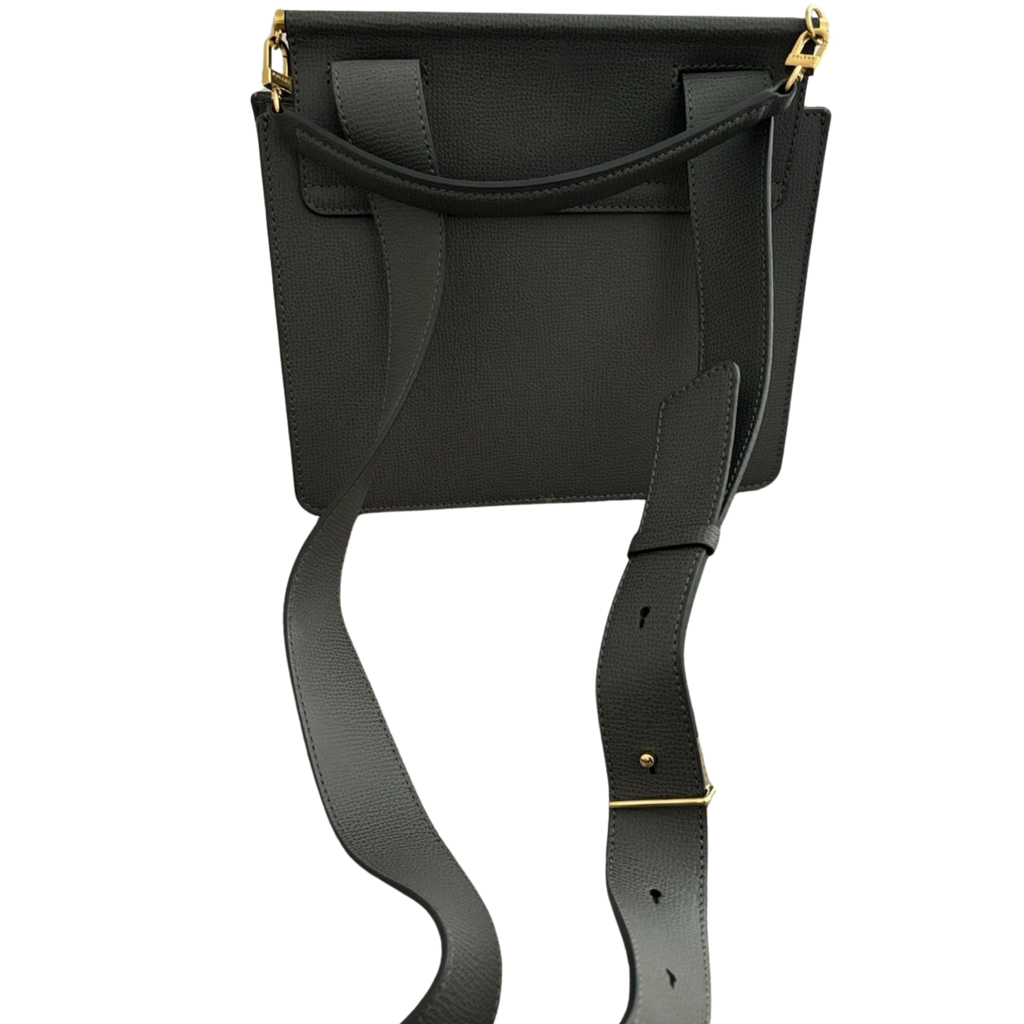 Polène Numero Sept in black textured leather
