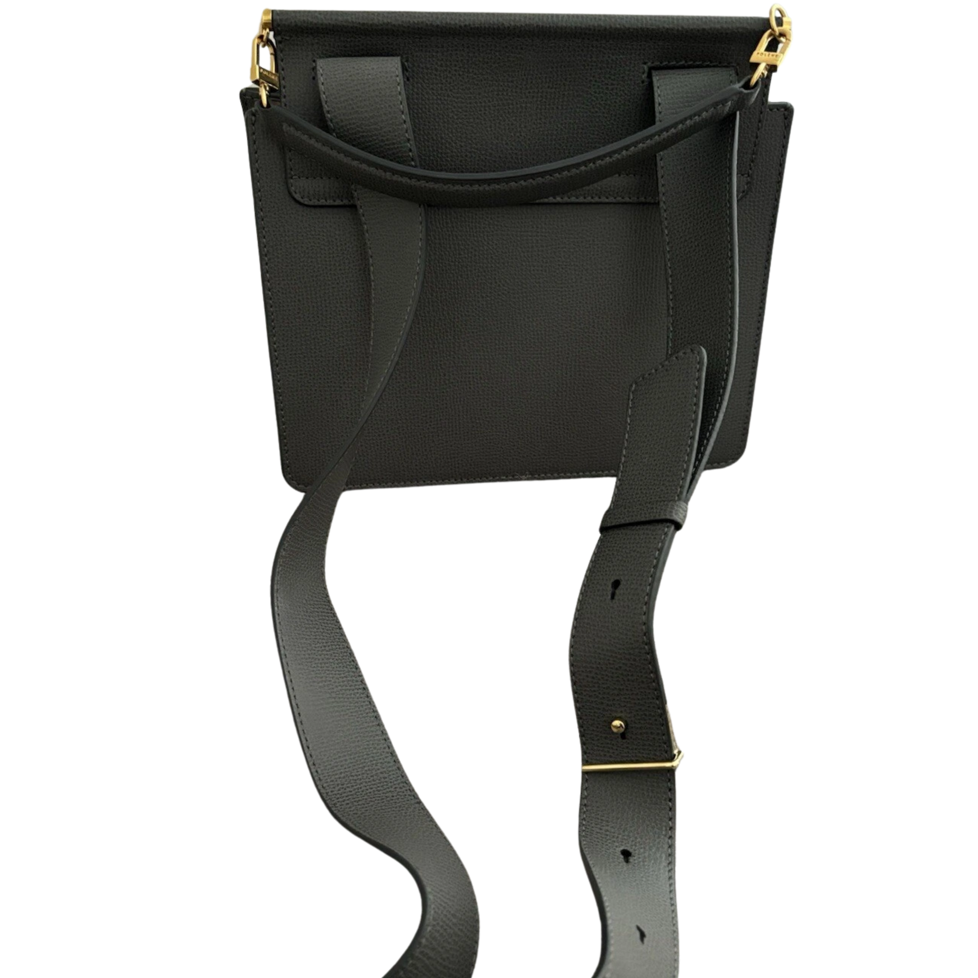 Polène Numero Sept in black textured leather